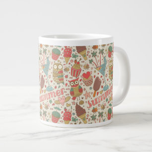 Grande Tasse Motif D'Été Avec Glace