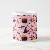 Grande Tasse Motif d'Halloween mou et rose (Devant)