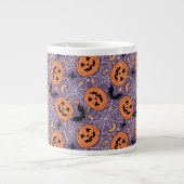 Grande Tasse Motif d'Halloween violet Jack-O-lanterne (Devant)
