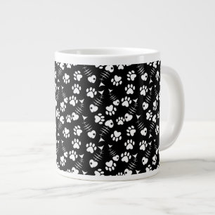 Grande Tasse motif d'impression de chat d'os de poissons