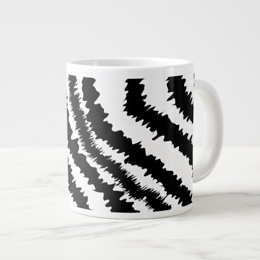 Grande Tasse Motif d'impression Zebra noir. (Devant droit)