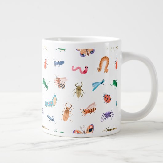Grande Tasse Motif d'insectes coloré mignon (Droite)