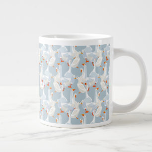 Grande Tasse Motif d'oies blanches