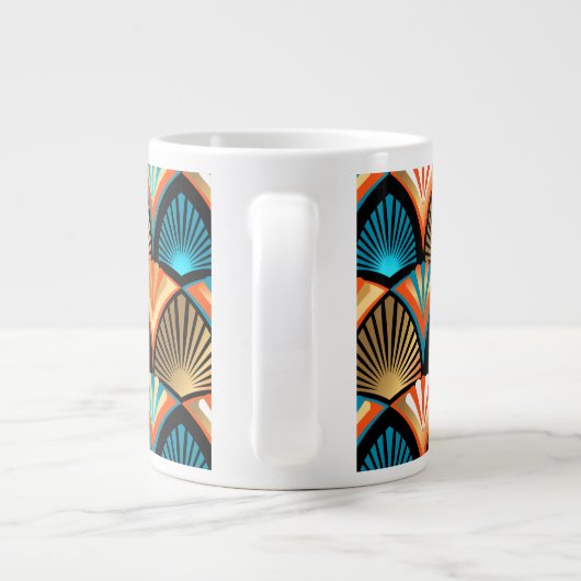 Grande Tasse Motif d'or feuille en palmier géométrique Art Déco (Dos)