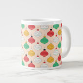 Grande Tasse Motif d'ornements de Noël rétro (Devant droit)