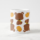 Grande Tasse Motif D'Ours, Ours Mignons, Automne, Citrouille (Devant)