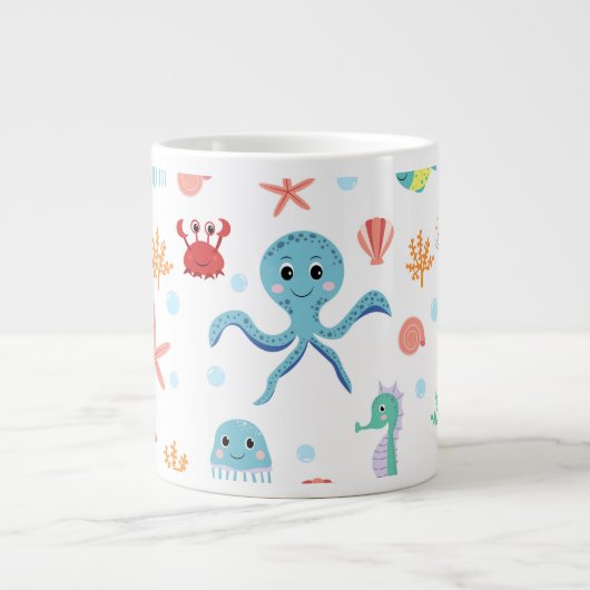 Grande Tasse Motif du monde marin (Devant)