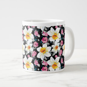 Grande Tasse motif élégant aux fleurs de narcisses