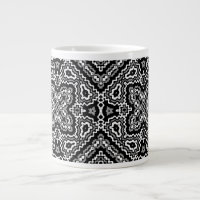 motif ethnique géométrique noir et blanc ornement