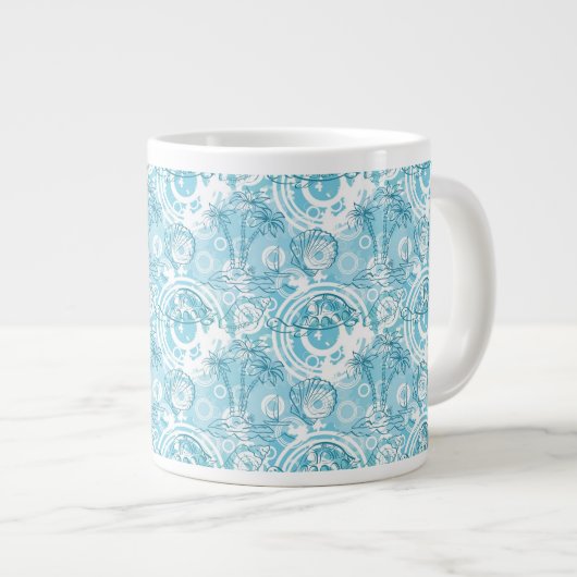 Grande Tasse motif exotique d'océan (Devant droit)