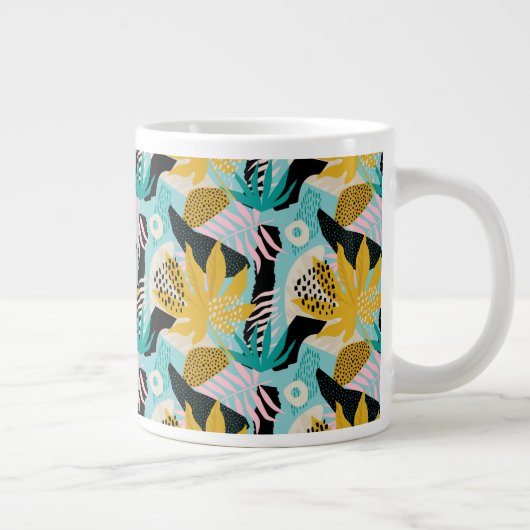Grande Tasse Motif Feuille de la forêt tropicale tropicale (Droite)
