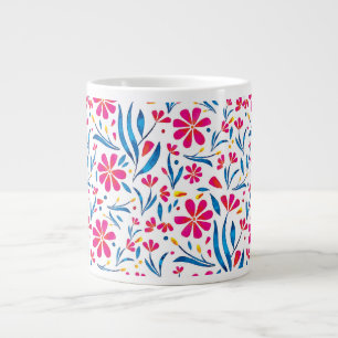 Grande Tasse Motif floral d'aquarelle