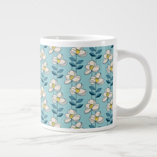 Grande Tasse Motif floral moderne du milieu du siècle (Droite)