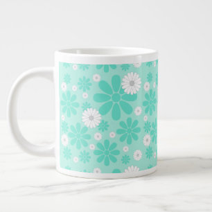 Grande Tasse Motif Floral Pastel MINT