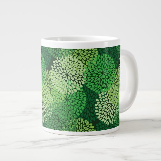Grande Tasse Motif floral vert (Devant droit)