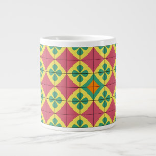 Grande Tasse Motif Géométrique Coloré avec Carreaux Symétriques