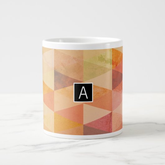 Grande Tasse Motif géométrique Triangle souple | Monogramme (Devant)