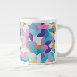 Grande Tasse Motif géométrique violet et rose