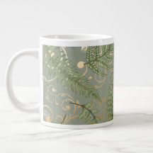 Motif Green et Gold Fern