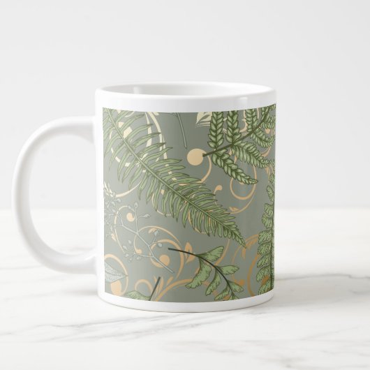 Grande Tasse Motif Green et Gold Fern (Gauche)