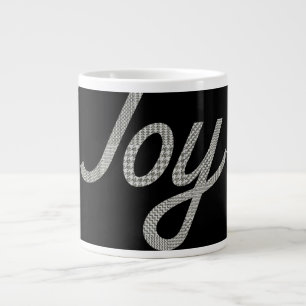 Grande Tasse Motif Houndstooth Holiday Joy sur fond noir