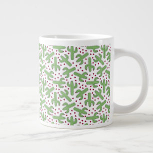Grande Tasse Motif illustré de cactus et de fleurs roses