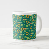 Grande Tasse motif irlandais LUCKY vert (Devant droit)