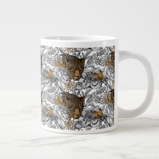 Grande Tasse Motif Leopard & Peonies (Droite)