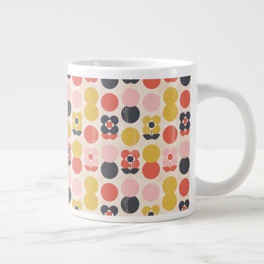 Grande Tasse Motif moderne à fleurs du milieu du siècle (Droite)