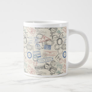 Grande Tasse Motif Mondial des timbres-poste