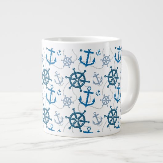 Grande Tasse motif nautique (Devant droit)