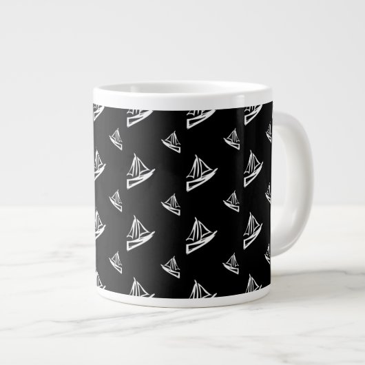 Grande Tasse Motif peu précis de voilier (Devant droit)