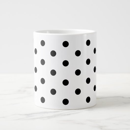 Grande Tasse Motif Pois noir et blanc rétro (Devant)