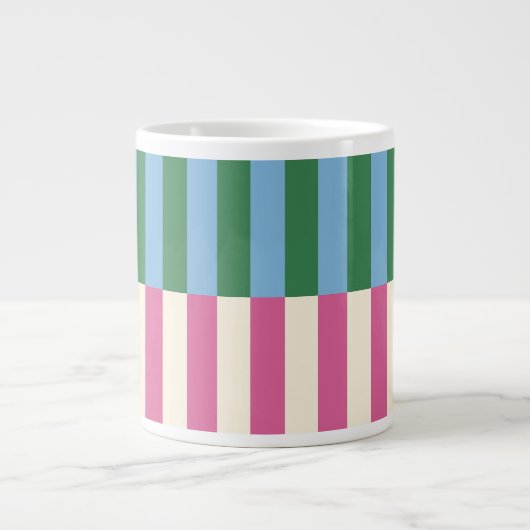 Grande Tasse Motif rayé vertical coloré (Devant)