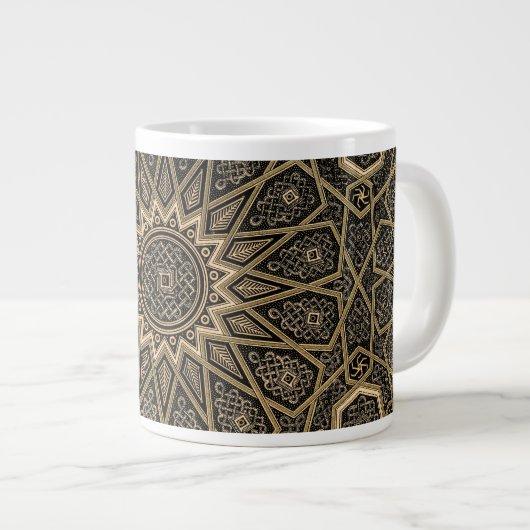 Grande Tasse Motif rétro arabe complexe (Devant droit)