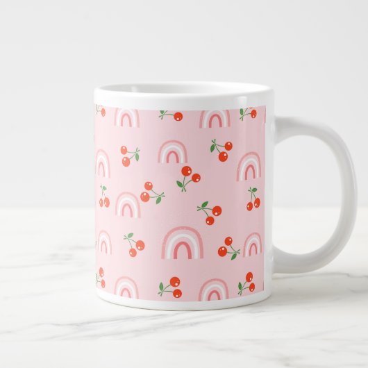 Grande Tasse Motif rose arc-en-ciel cerise (Droite)