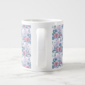 Grande Tasse Motif Rose rose et bleu (Dos)