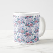 Grande Tasse Motif Rose rose et bleu (Devant droit)