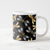 Grande Tasse Motif sans couture avec libellules d'or (Droite)