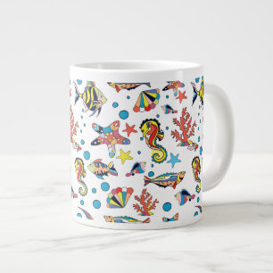 Grande Tasse Motif sous-marin coloré de vie marine