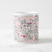 Grande Tasse Motif Succulent Cactus Pink Mint avec nom (Devant)
