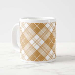Grande Tasse Motif Tartan Brun Blanc yxm0uat9