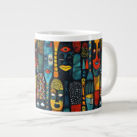Motif tribal africain avec idoles.