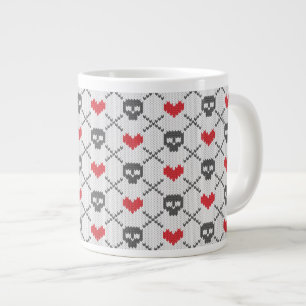Grande Tasse Motif tricoté avec des crânes