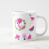 Grande Tasse Motif tropical, Flamants roses, pastèques, Fleurs (Droite)