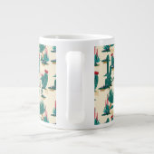 Grande Tasse Motif vert et rouge Cactus (Dos)