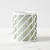 Grande Tasse Motif vert olive et blanc cinq bandes (Devant)
