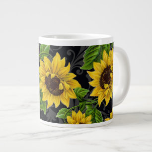Grande Tasse motif Vintage de tournesol