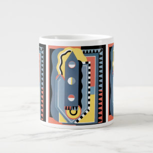 Grande Tasse Motifs géométriques Art Déco vintage Jazz Pochoir