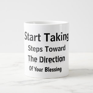 Grande Tasse Motivation Quotidienne Élévatrice Noir & Blanc Mod